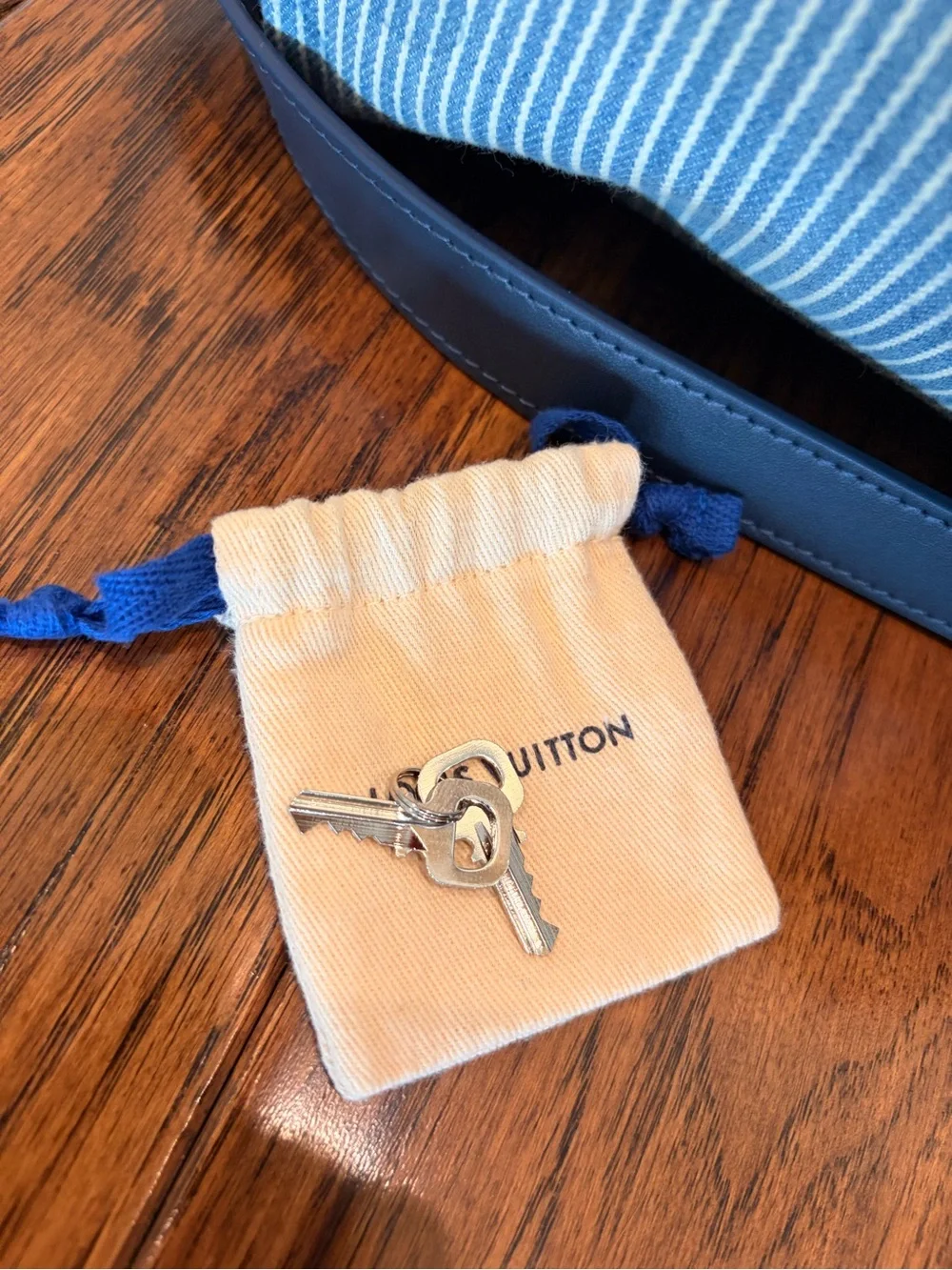 Louis Vuitton Keepall Bandoulière 50 Watercolor Hickory Striped Denim